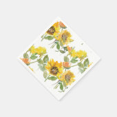 Elegante, gelbe Sonnenblume Sonnenbeendusche Serviette (Ecke)