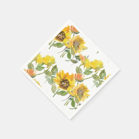 Elegante, gelbe Sonnenblume Sonnenbeendusche Serviette (Ecke)