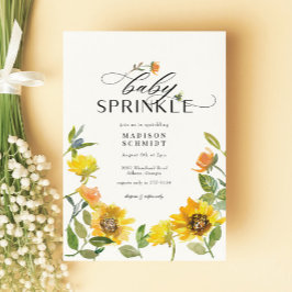 Elegante Gelbe Sonnenblume Sonnenblume Baby Sprink Einladung
