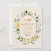 Elegante Gelbe Sonnenblume Sonnenblume Babydusche Einladung (Vorderseite)