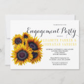 Elegante gelbe Sonnenblumen Autumn Engagement Part Einladung (Vorderseite)
