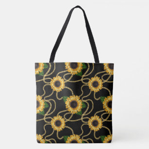 Elegante gelbe Sonnenblumen stilvolles Muster auf  Tasche
