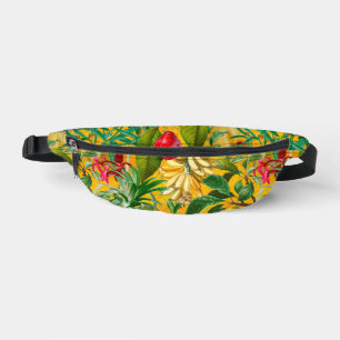 Elegante gelbe tropische Blätter Früchte Bauchtasche