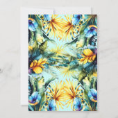 Elegante gelbe tropische Boulendusche Einladung (Rückseite)