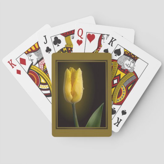 Elegante gelbe Tulpe Spielkarten (Rückseite)