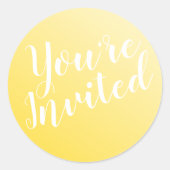 Elegante Gelbe Umschlag Aufkleber mit Sonnenblumen (Vorderseite)