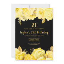 Elegante gelbe und goldene Blumen Geburtstagsfeier