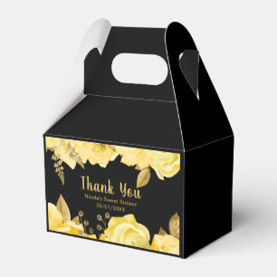 Elegante gelbe und goldene Blumen Sweet Sixteen Geschenkschachtel