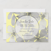 Elegante, gelbe und graue Hochzeit Save The Date (Vorderseite)
