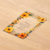 Elegante, gelbe und orangefarbene, transparente Ho Acryleinladungen (Ablage )