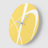 Elegante, gelbe und weiße moderne Küche Große Wanduhr (Winkel)