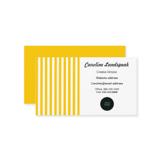 Elegante gelbe und weiße Streifen mit Logo Visitenkarte