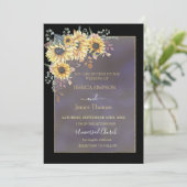 Elegante Gelbe Wasserfarbe Sonnenblume Einladung (Stehend Vorderseite)