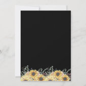 Elegante Gelbe Wasserfarbe Sonnenblume Einladung (Rückseite)