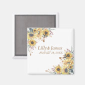 Elegante Gelbe Wasserfarbe Sonnenblume Magnet (Vorderseite/Rückseite)