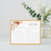 Elegante Gelbe Wildblume Bridal Rezept Karte (Stehend Vorderseite)