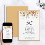 Elegante Gelbe Wildblume Wasserfarbe 50. Geburtsta Einladung<br><div class="desc">Machen Sie Ihre 50. Geburtstagsfeier mit dieser schönen Elegant Yellow Wildblume Watercolor Geburtstagsfeier zum besonderen Erlebnis. Freuen Sie sich auf einen zeitlosen Aquarellgarten und Wildblumen, die sich durch moderne und stilvolle handgeschriebene Kalligraphie auszeichnen. Ideal für eine 50. Geburtstagsfeier oder ein Mittagessen! Diese atemberaubende Einladung wird Ihnen einen Eindruck vermitteln und...</div>