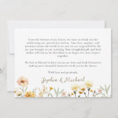 Elegante, gelbe Wildblumen Dankeschön-Karten Dankeskarte (Rückseite)