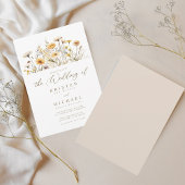 Elegante, gelbe Wildblumen Hochzeit Einladung