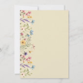 Elegante, gelbe Wildblumen Hochzeit Einladung (Rückseite)