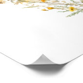 Elegante, gelbe Wildblumen Hochzeitsempfang Poster (Ecke)