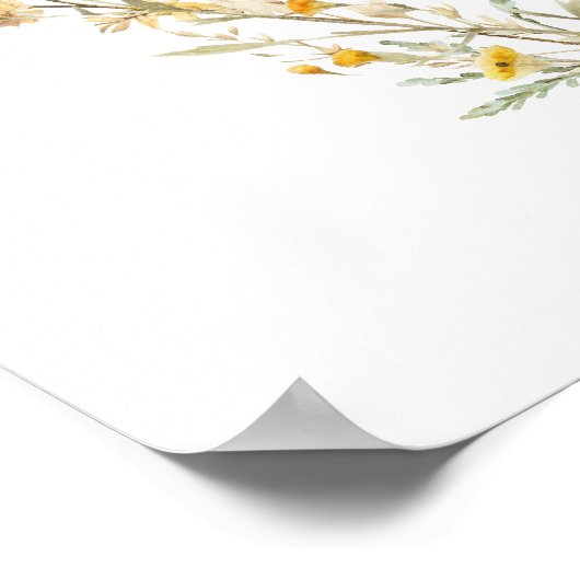 Elegante gelbe Wildblumen Karten und Geschenke Poster (Ecke)