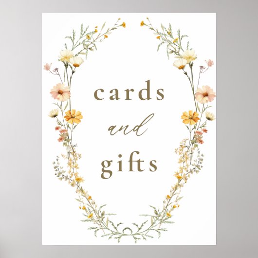 Elegante gelbe Wildblumen Karten und Geschenke Poster (Vorne)