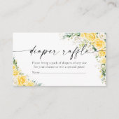 Elegante gelbe Windel Tombola Begleitkarte (Vorderseite)