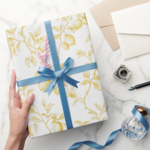 Elegante gelbe Zitronen Brautparty Geschenkpapier
