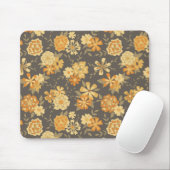 Elegante Gelborange Blume Botanisch Mousepad (Mit Mouse)