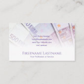 Elegante Geld-Visitenkarte für Finanzexperten Visitenkarte (Rückseite)