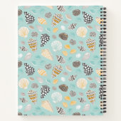 Elegante Gemusterte Muscheln auf Minze Notizblock (Rückseite)