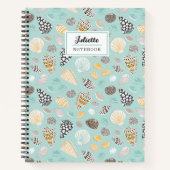 Elegante Gemusterte Muscheln auf Minze Notizblock (Vorderseite)