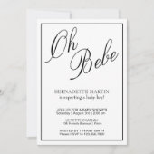 Elegante Gender Neutral Black and White Baby Dusch Einladung (Vorderseite)