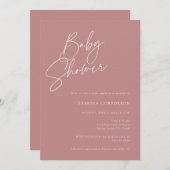 Elegante Gender Neutral Fall Baby Dusche | ROSE Einladung (Vorne/Hinten)