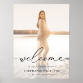 Elegante Gender Neutral Foto Baby Dusche Willkomme Poster (Vorne)