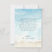 Elegante Gender Neutral Ocean Themed Baby Dusche Dankeskarte (Rückseite)
