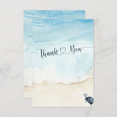 Elegante Gender Neutral Ocean Themed Baby Dusche Dankeskarte (Vorne/Hinten)