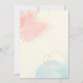 Elegante Gender Reveal Watercolor Calligraphy Einladung (Rückseite)