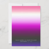 Elegante Genderfluid Pride Wedding Einladung (Rückseite)