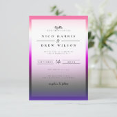 Elegante Genderfluid Pride Wedding Einladung (Stehend Vorderseite)
