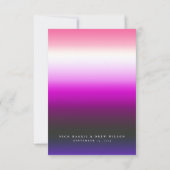Elegante Genderfluid Pride Wedding Einladung (Rückseite)