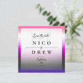 Elegante Genderfluid Pride Wedding Save The Date (Stehend Vorderseite)