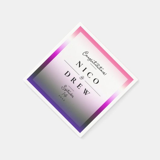 Elegante Genderfluid Pride Wedding Serviette (Ecke)
