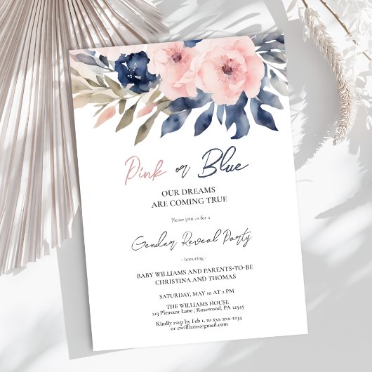 Elegante Genderoffenbarung Einladung