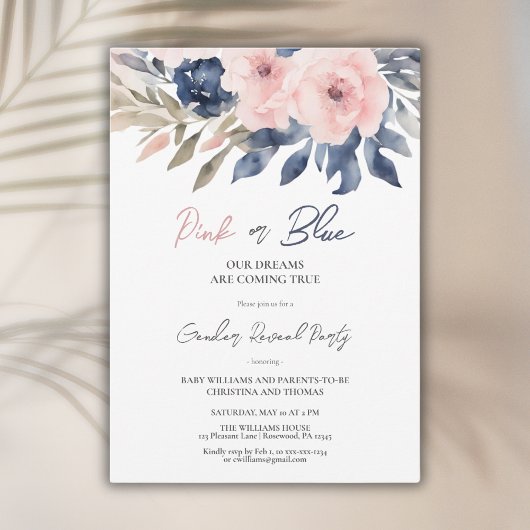 Elegante Genderoffenbarung Einladung