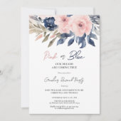 Elegante Genderoffenbarung Einladung (Vorderseite)