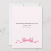 Elegante Gentle Pink Bow Ribbon ENGAGEMENT PARTY Einladung (Rückseite)
