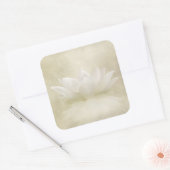 Elegante Gentle White Lotus / Lily Blume Quadratischer Aufkleber (Umschlag)