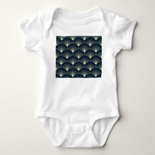 Elegante Geometrie: Blue Art Deco. Baby Strampler